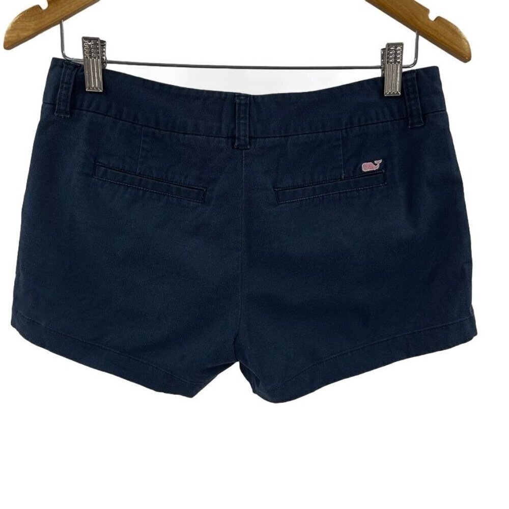 Vineyard Vines Solid Navy Blue Cotton Flat Front … - image 2